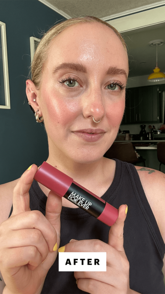 Allure content director Kara McGrath applying Make Up For Ever's Artist Color Crayon