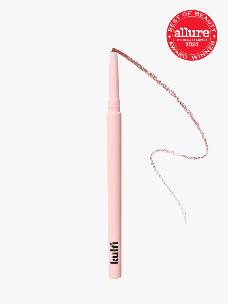 Kulfi Beauty Underlined Kajal Clean Waterproof Long-Wear Eyeliner in branded component with best of beauty seal in the top right corner on a light gray background